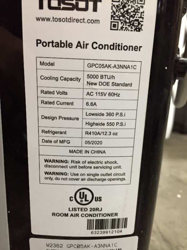 Photo 7 of TOSOT 8,000 BTU Portable Air Conditioner Quiet, Remote Control, Built-in Dehumidifier, Fan - Cool Rooms Up to 300 Square Feet