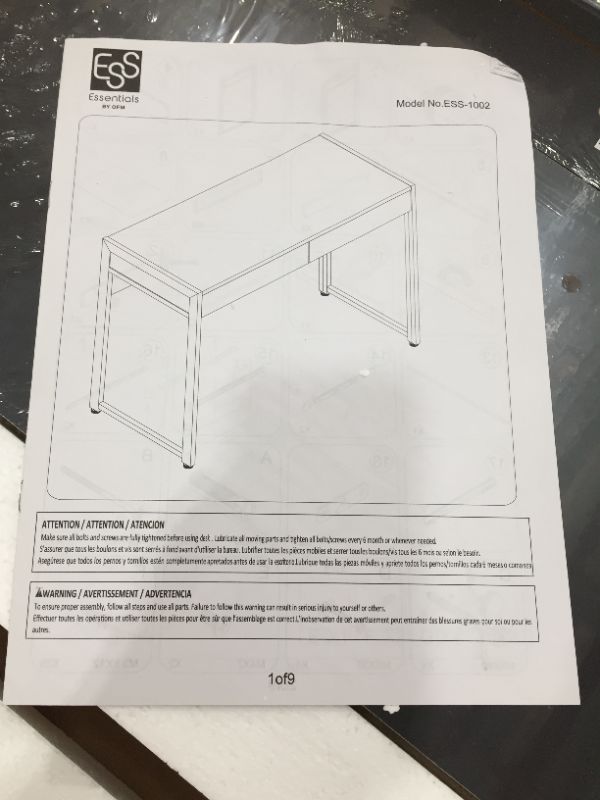 Photo 4 of Crosby OFM Model ESS-1002 2-Drawer Office Desk - Driftwood