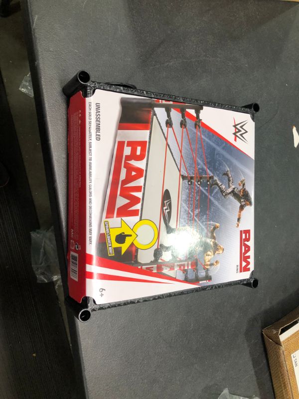 Photo 2 of WWE Superstar Raw 14-Inch Ring with Authentic Ropes, NEW, Minor Crack on Side