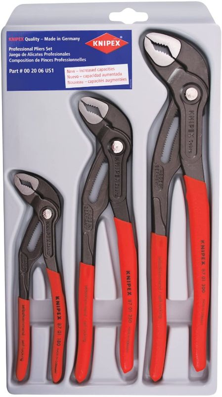 Photo 1 of KNIPEX Tools - 3 Piece Cobra Pliers Set (7, 10, & 12) (002006US1), MISSING 10" PLIER