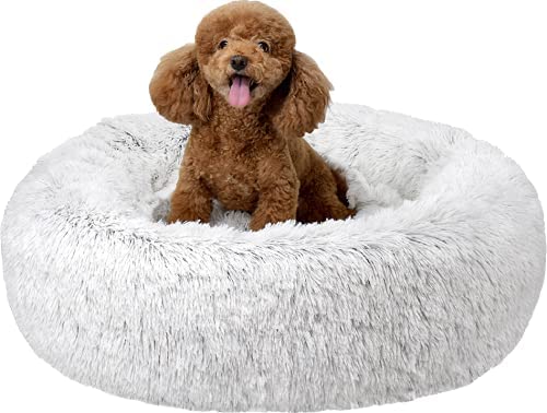 Photo 1 of FuzzBall Fluffy Luxe Pet Bed, Calming Donut Cuddler – Machine Washable, Waterproof Base, Anti-Slip (for Small Dogs and Cats up to 25lbs), NEW