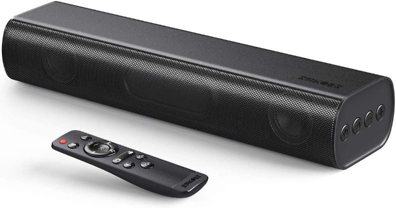 Photo 1 of Sound Bars for TV, SAKOBS Soundbar for TV Built-in DSP PC Speaker with Bluetooth, 3D Surround Sound 16'' Mini Sound Bar Audio System for Home Theater/Gaming/Projectors, Combined AUX/Opt Connectivity, TESTED, NEW