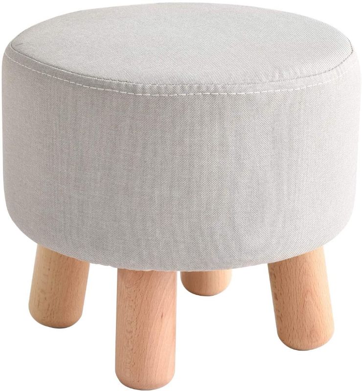 Photo 1 of IBUYKE Small Footstool Solid Wood Ottoman Stool Sofa Tea Stool Change Shoes Bench Footrest Stepstool Padded Seat Wooden Legs Living Room Bedroom
