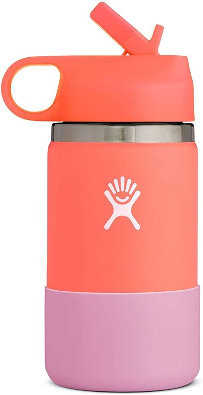 Photo 1 of Hydro Flask 12 oz. Kids Wide Mouth Water Bottle with Straw Lid- Stainless Steel, Reusable, Vacuum Insulated, NEw, CLean