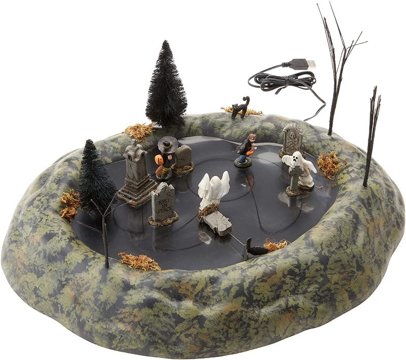 Photo 1 of Department 56 Village Collection Accessories Halloween Ghosts in Graveyard Animated Figurine Set, 7.87 Inch, Multicolor