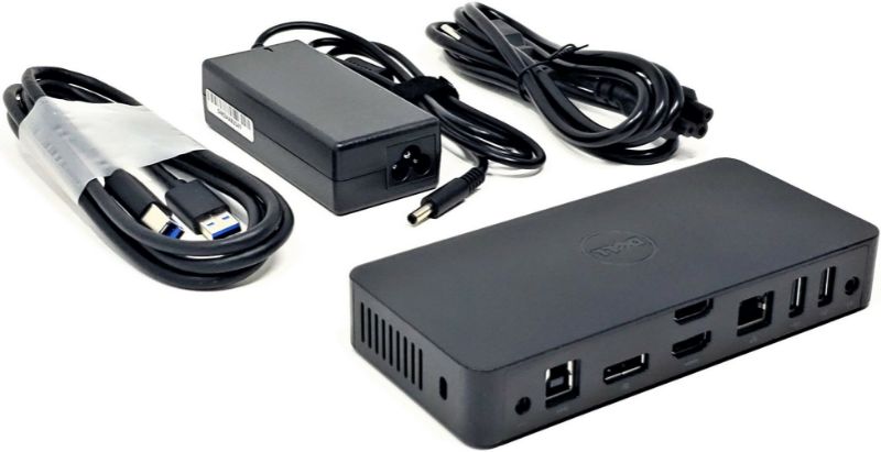 Photo 1 of Dell USB 3.0 Ultra HD/4K Triple Display Docking Station (D3100), Black, Operational