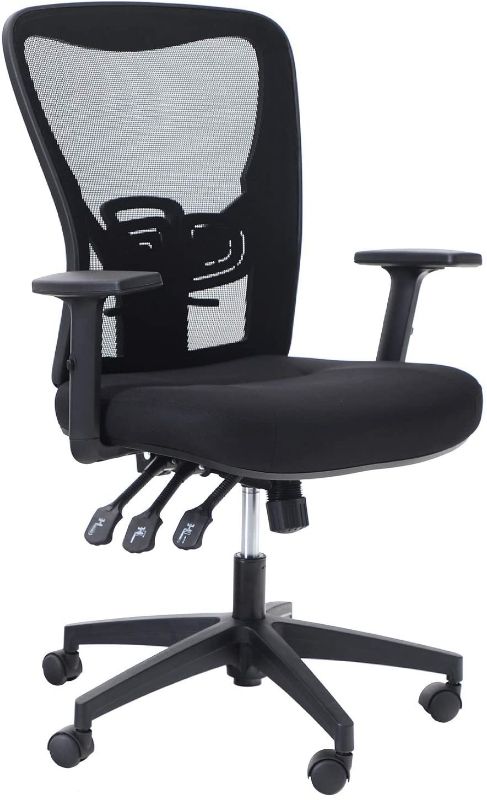 Photo 1 of Sophia & William Ergonomic Rocking Mesh Office Desk Chair High Back, Modern 360° Swivel Executive Computer Chair with Height Adjustable Armrests, Lumbar Support, Black - 1 Pack, Load Capacity: 300 lbs
