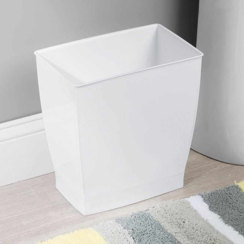 Photo 1 of InterDesign Mono White Rectangular Wastebasket
