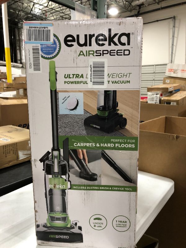 Photo 2 of EUREKA Airspeed Ultra-Lightweight Compact Bagless Upright Vacuum Cleaner, Replacement Filter, Green AirSpeed + Replacement Filter thumbnail UPC 810004818668 EDIT PRODUCT EUREKA Airspeed Ultra-Lightweight Compact Bagless Upright Vacuum Cleaner