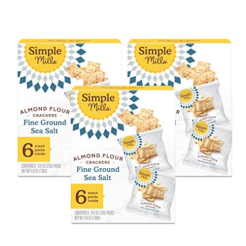 Photo 1 of 2 PACK TOTAL OF 6 Simple Mills Almond Flour Crackers, Fine Ground Sea Salt, Gluten Free, Flax Seed, Sunflower Seeds, Corn Free, Low-Calorie Snacks, Nutrient Dense, 4.25oz, 3 Count
