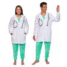 Photo 1 of 2 PK Silver Lilly Doctor Pajamas - Cosplay Surgeon Halloween Costume BOTH SMALL
