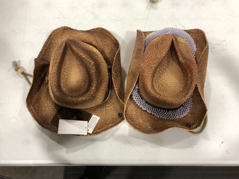 Photo 2 of 2 PK Peter Grimm Mens Straw Round Up Cowboy Hat
