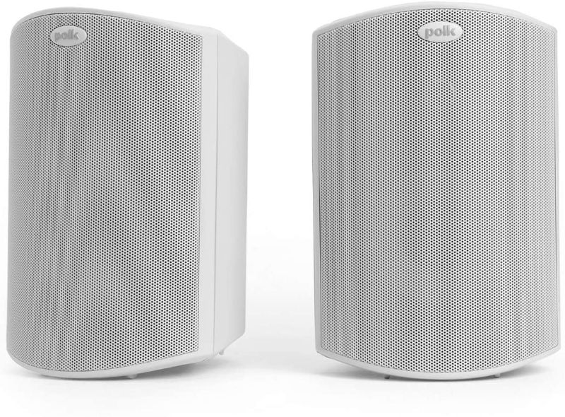 Photo 1 of Polk Audio Atrium 4 Outdoor Speakers with Powerful Bass (Pair, White), All-Weather Durability, Broad Sound Coverage, Speed-Lock Mounting System

