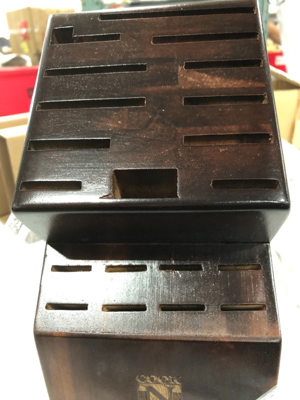 Photo 4 of Cook N Home knife storage block, 20 slots, Acacia wood,2660
