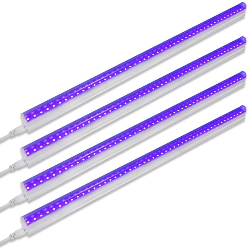 Photo 1 of Barrina UV LED Blacklight Bar, 9W 2ft, T5 Integrated Bulb, Black Light Fixture for Blacklight Poster and Party, Fun Atmosphere with Built-in ON/Off Switch(4-Pack)
