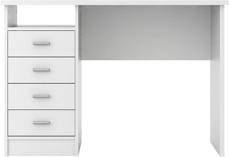 Photo 1 of Tvilum Desk with 4 Drawers, White
