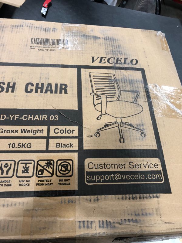 Photo 2 of VECELO Premium Mesh Chair With 3D Surround Padded Seat Cushion For Task/Desk/Home Office Work, Black
