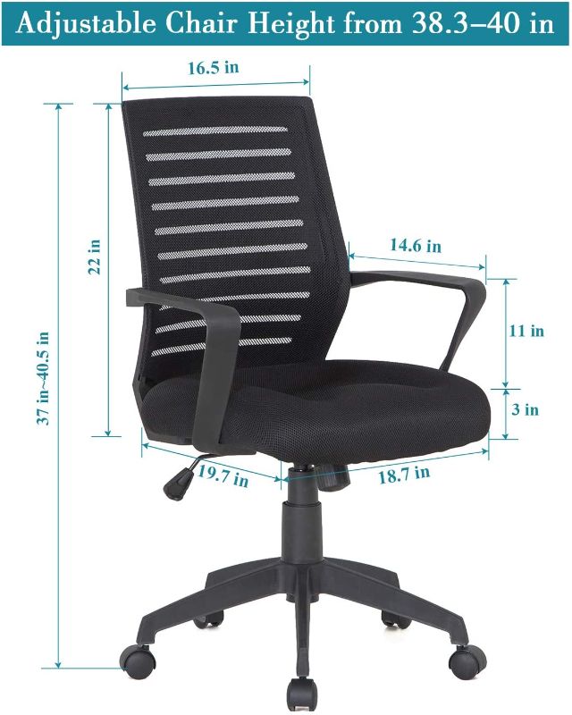 Photo 1 of VECELO Premium Mesh Chair With 3D Surround Padded Seat Cushion For Task/Desk/Home Office Work, Black
