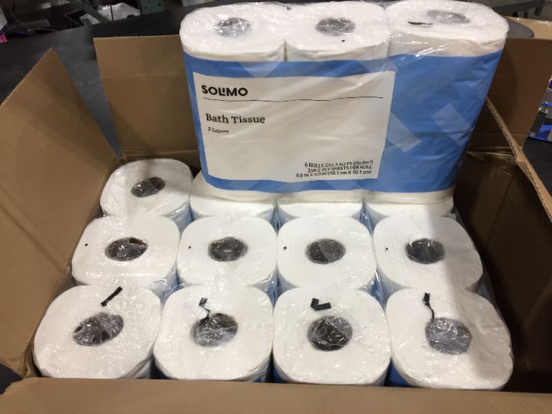 Photo 1 of Amazon Brand - Solimo 2-Ply Toilet Paper, 6 Count (Pack of 5)
