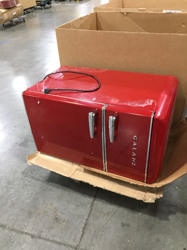 Photo 5 of 3.1 cu. ft. Retro Mini Fridge with Dual Door True Freezer in Red