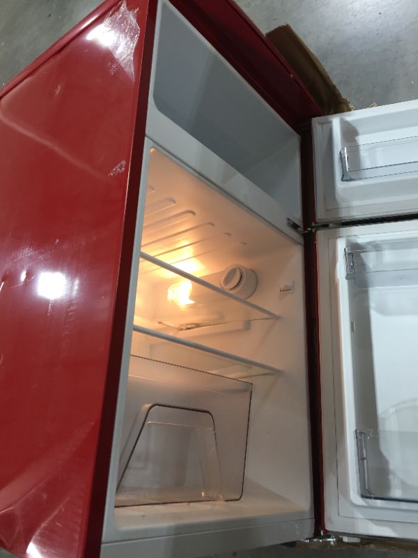 Photo 3 of 3.1 cu. ft. Retro Mini Fridge with Dual Door True Freezer in Red