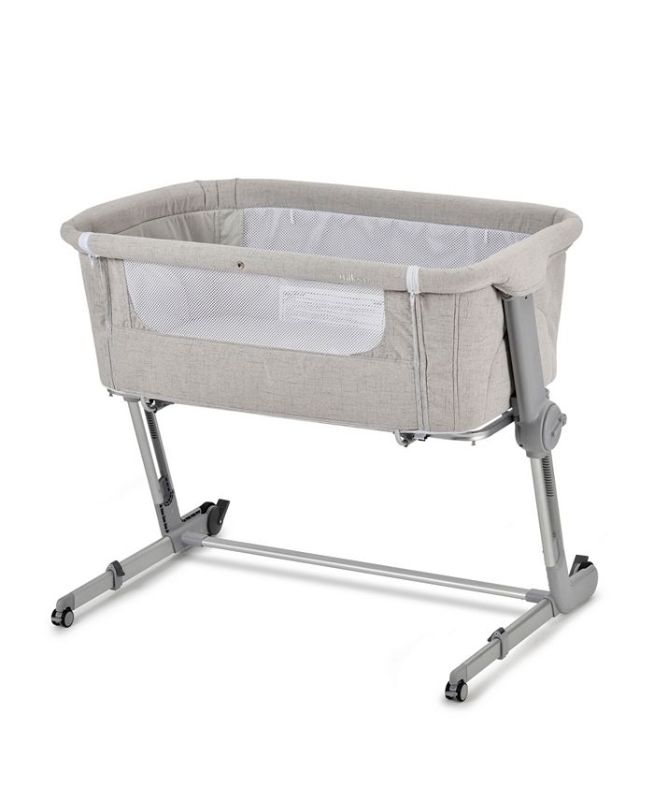 Photo 1 of unilove Grey Hugme Plus Bedside Sleeper Bassinet Includes Mattress and Travel Bag
