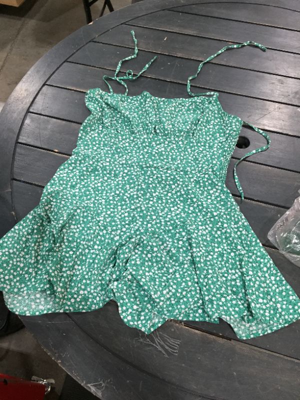 Photo 1 of green floral romper medium