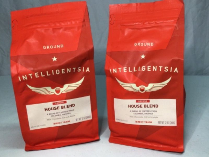 Photo 2 of 2 Bags Coffee by Intelligentsia-Ground- House Blend-A Blend of Coffees from Colombia and Rwanda- Milk Chocolate, Citrus, & Apple- GROUND