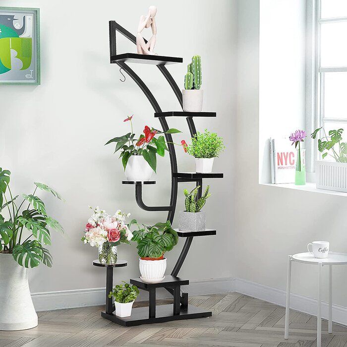 Photo 1 of Black Round Corner Plant Stand
