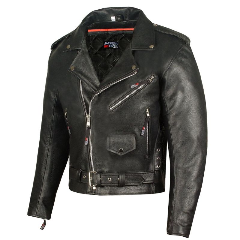 Photo 1 of MEN'S ICONIC MOTORCYCLE PREMIUM LEATHER CLASSIC SIDE LACE BIKER JACKET
size:L