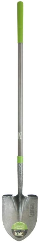 Photo 1 of AMES 25332100 Tempered Steel Round Point Shovel with Fiberglass Handle, 61-Inch