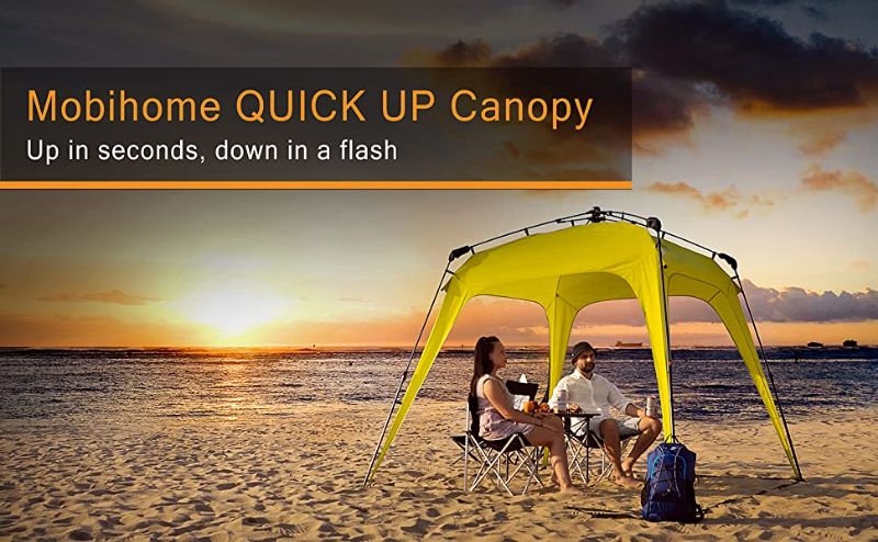 Photo 1 of Beach Canopy Sun Shelters Shade Tent Pop Up 8.2' X 8.2' - Instant Portable Beach Shade, Easy Set-up and Take Down, with Sun Protection and One Shade Wall Included
