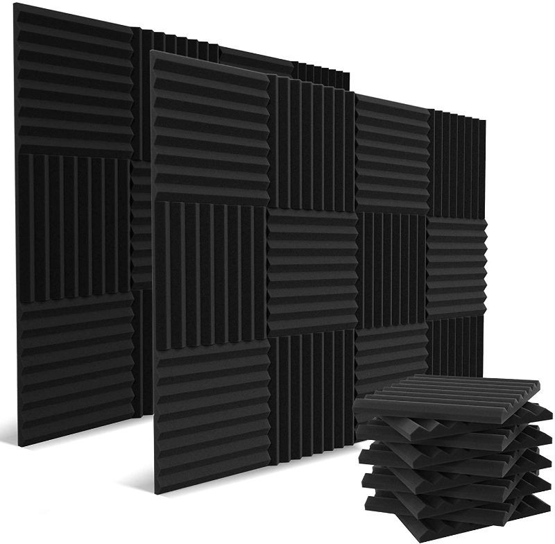 Photo 1 of 24 Pack Acoustic Panels 1 X 12 X 12 Inches - Acoustic Foam - Studio Foam Wedges - High Density Panels - Soundproof Wedges - Charcoal
