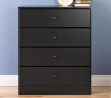 Photo 1 of Astrid 4-Drawer Black Chest
