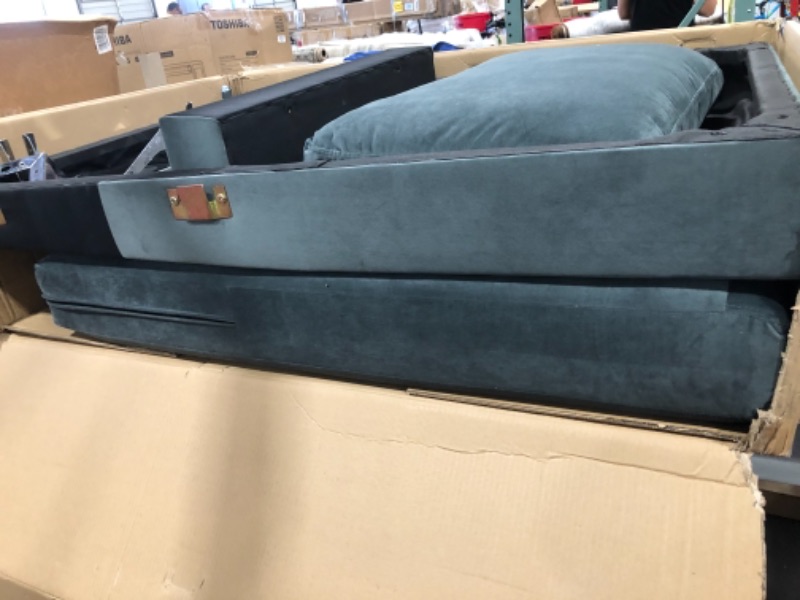 Photo 2 of AMANDA XL MODERN VELVET OVERSIZED SECTIONAL SOFA BOX 1 OF 3 