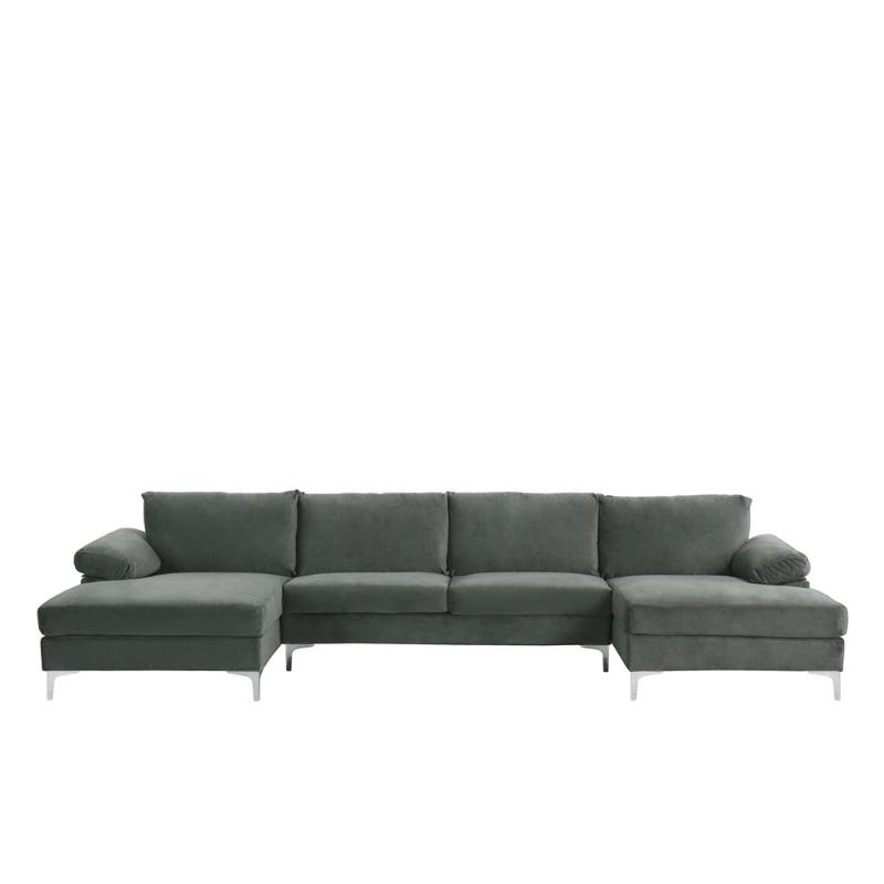 Photo 1 of AMANDA XL MODERN VELVET OVERSIZED SECTIONAL SOFA BOX 1 OF 3 