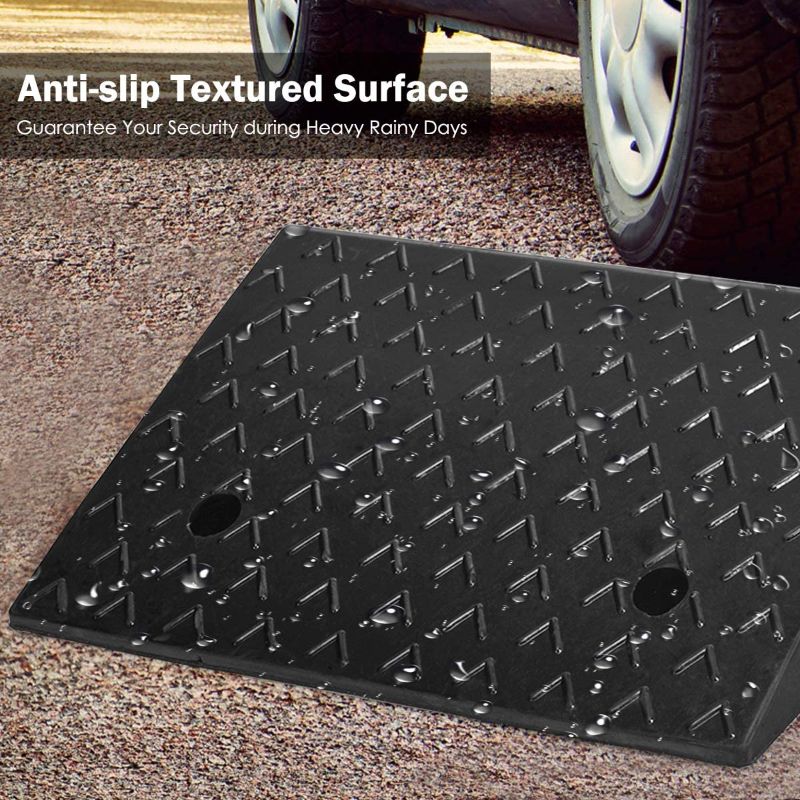 Photo 1 of  Rubber Car Curb Ramps, 5" Rise Portable Lightweight Threshold Ramp Set Heavy Duty Loading Ramp Slope Motorcycle Pad for Driveway, Sidewalk, Loading Dock