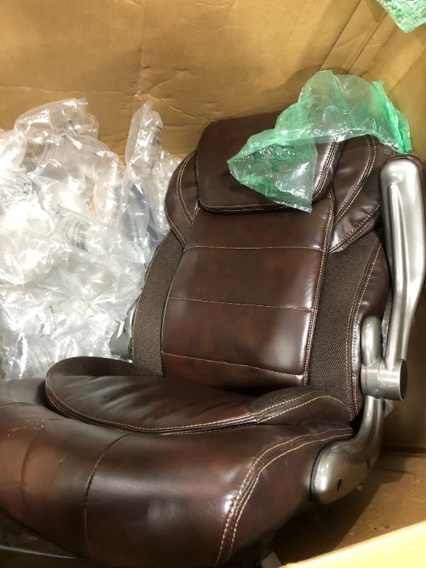 Photo 1 of LIVING STYLE BROWN LEATHER OFFICE CHAIR