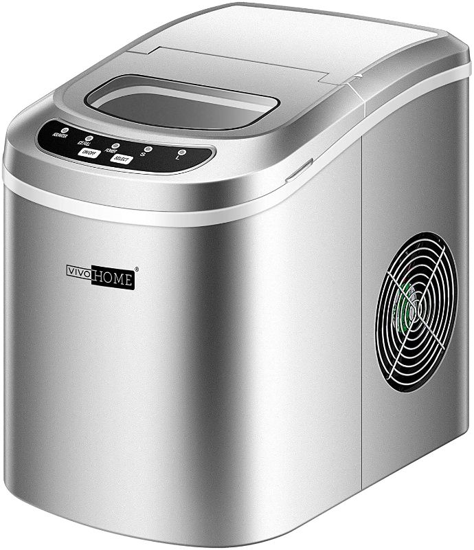 Photo 1 of VIVOHOME Electric Portable Compact Countertop Automatic Ice Cube Maker Machine 26lbs/day Silver
