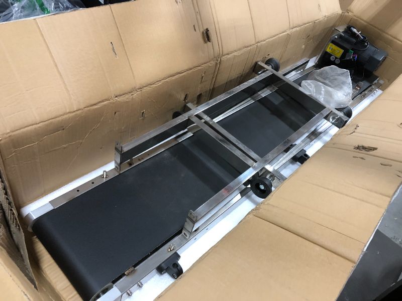 Photo 1 of 58 INCH ELECTRONIC MOTOR CONVEYOR BELT, 10 INCH WIDTH