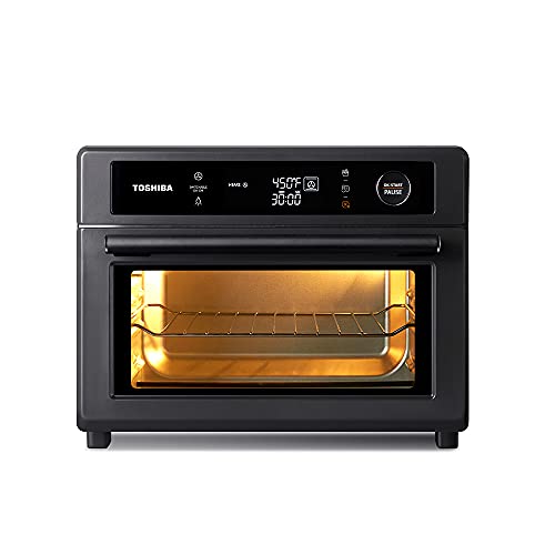 Photo 1 of Toshiba Air Fryer Toaster Oven, 13-in-1 Digital Convection Oven for Pizza, Chicken, Cookies, 25L, 1750W, Charcoal Grey, 6 slice
