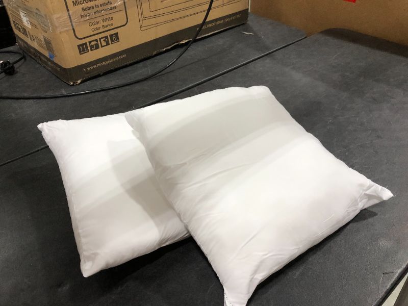 Photo 2 of Edow Throw Pillow Insert, Lightweight?Soft Polyester Down Alternative Decorative Pillow, Sham Stuffer, Machine Washable. (White, 16x16)
 2 pack