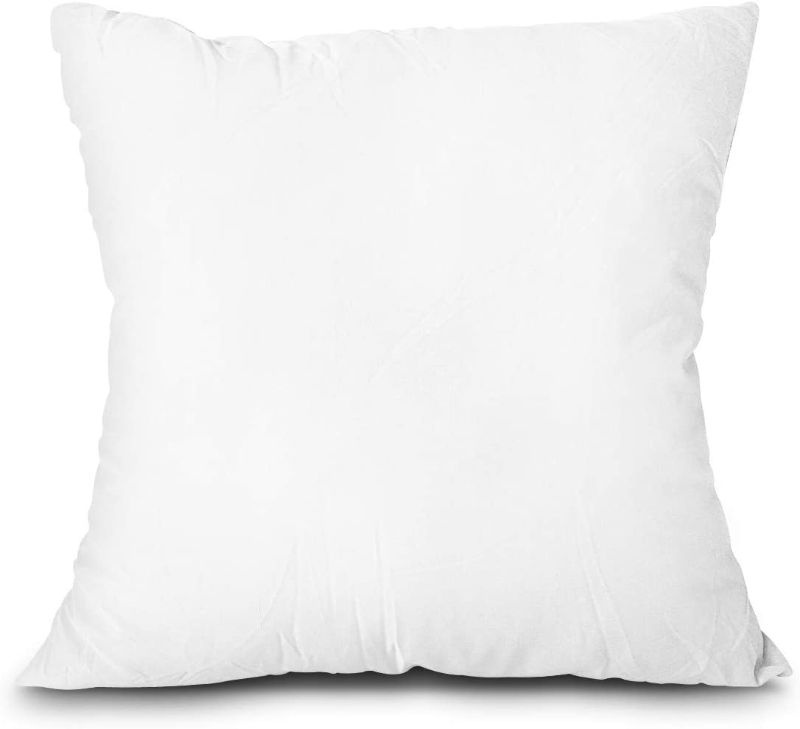 Photo 1 of Edow Throw Pillow Insert, Lightweight?Soft Polyester Down Alternative Decorative Pillow, Sham Stuffer, Machine Washable. (White, 16x16)
 2 pack