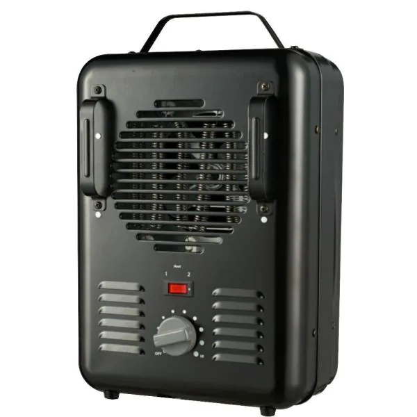 Photo 1 of 1500-Watt Milkhouse Utility Electric Portable Heater with Thermostat - Black