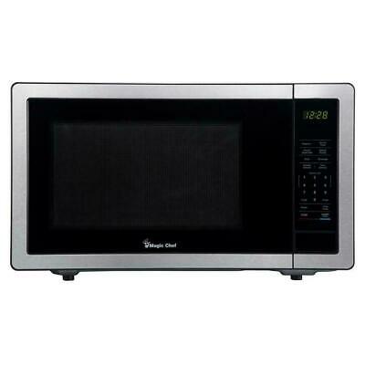 Photo 1 of Magic Chef 1.1 cu. ft. Countertop Microwave in Stainless Steel with Gray Cavity