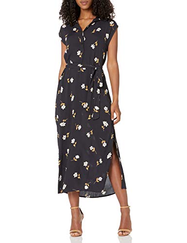 Photo 1 of Billabong Women's Lovely Ways Button Front Midi Dress, Black Floral, SIZE L/12