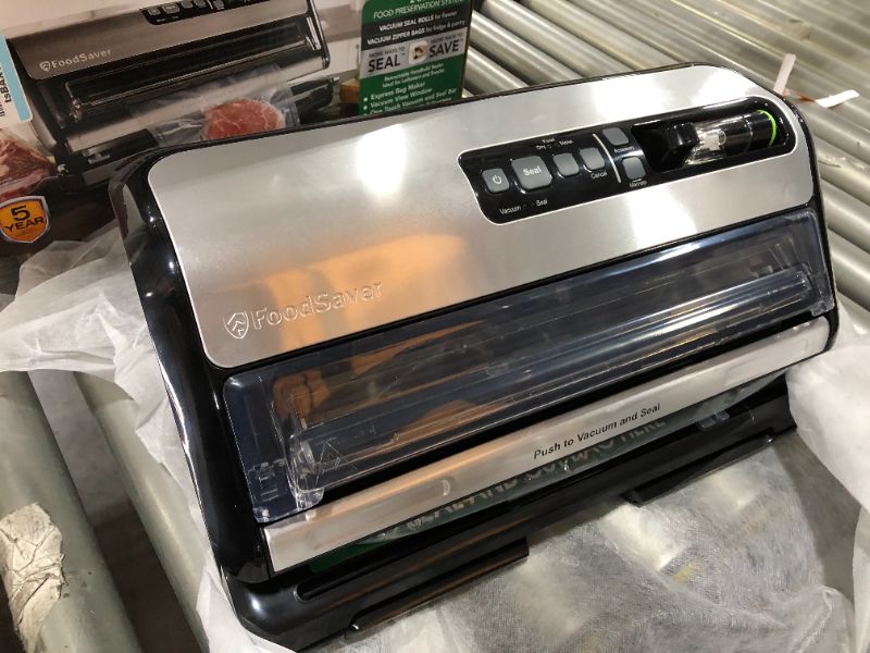 Photo 2 of 2-in-1 Black/Stainless Steel Vacuum Sealer System with Starter Kit
