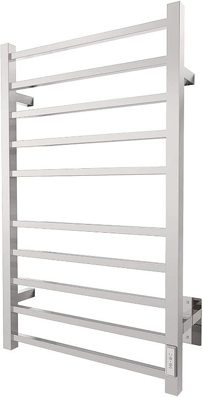 Photo 1 of Odass | Towel Warmer with Timer | Built-in Timer with Led Indicators | 3 Timer Modes: ON/Off, 2 H, 4 H | Wall Mounted | 10 Bars | (Chrome)
