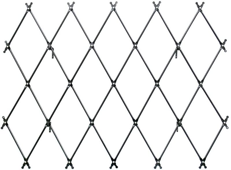 Photo 1 of Achla Designs FT-32G Mounted Lattice Wrought Iron Garden Wall Trellis, Graphite
