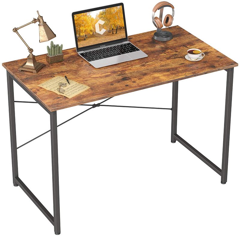 Photo 1 of Cubicubi Computer Desk 32" Home Office Laptop Desk Study Writing Table, Modern Simple Style, Brown
